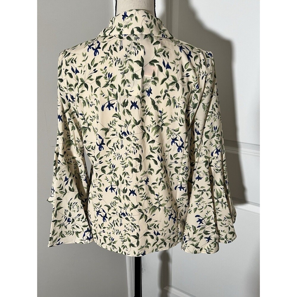 NEW Tuckernuck Fuchsia Floral Bell Sleeve Blouse Size Small Ivory - Picture 4 of 7